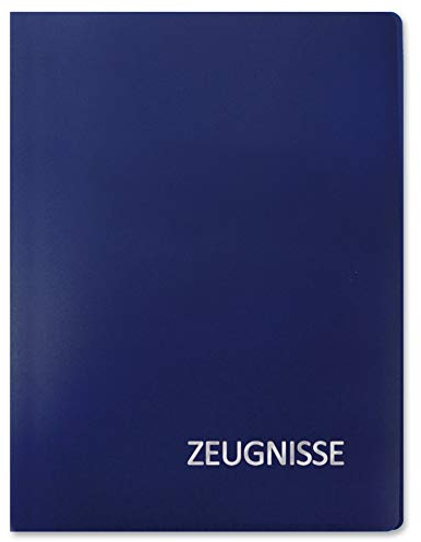 ROTH Zeugnismappe Basic - Blau - mit 20 A4 Klarsichthüllen, Dokumentenecht - Dokumentenmappe