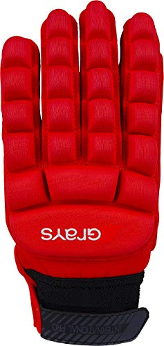 GRAYS International Pro - Guantes Hockey para diestros (Modelo 2019/20), Color Rojo, Color Rojo Fluo, tamaño RH XS
