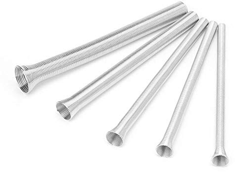 Regun Spring Tube Bender Set, 5Pcs 21cm Super Elastic Steel Spring Tube, PVC Electric Wire Bending Hose for Copper Aluminum Thin Wall Steel Tubing