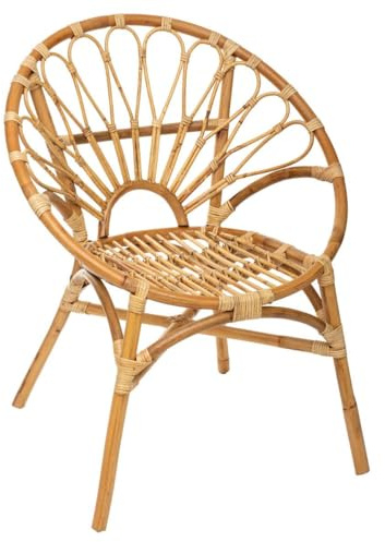 Atmosphera - Sillón Praya de ratán Natural, apilable - An. 67 x Al. 84 cm - para salón, terraza, Dormitorio, sillón Decorativo