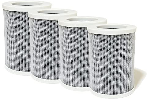 Nispira PEPERSFIL Purezone Replacement Filters For Car Air purifier Pure Enrichment Air Purifier Mini Portable (PEPERSAP) 3-in-1 HEPA Activated Carbon, 4 Packs
