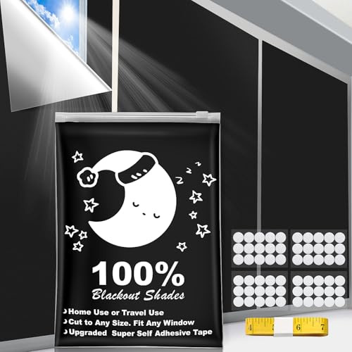 SUSNID Portable Blackout Curtains, 118 x 57, 100% Blackout, Waterproof, Reusable, Hook & Loop Tabs, Ideal for Travel, Home, Office, Bedroom