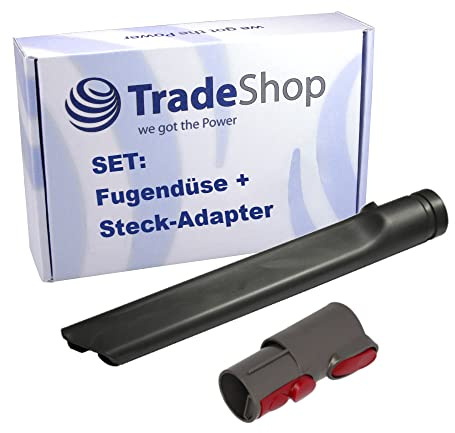 Trade-Shop Kit 2 en 1 : suceur plat + adaptateur intermédiaire compatible avec Dyson DC16 DC19 DC20 DC21 DC22 DC23 DC24 DC25 DC26 DC29 DC30 DC31 DC32