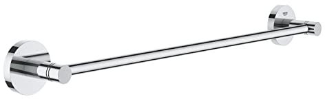 GROHE Start QuickFix Towel Rail (Metal, Concealed Fastening, Including Screws and Dowels, Extra Easy to Fit with GROHE QuickGlue), Size 504 mm, Chrome, 41197000