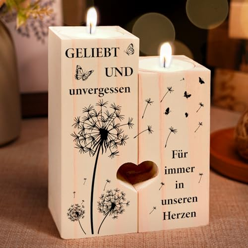 Trauergeschenk - Memorial Kerzenständer, Trauerkerze, Grabkerzen, Geliebt und Unvergessen, Grab Deko, Trauer Geschenke, Trauerlicht, Trauergeschenke für Hinterbliebene, Trost Geschenke Trauer