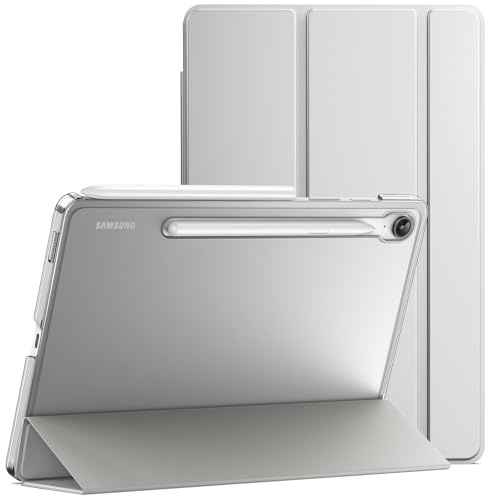 JETech Skyddsfodral för Galaxy Tab S10 Lite/S10 FE/S9 FE 10,9, Silver | Tunn Genomlysande Baksida, Tri-Fold Stativ, Stöder S Pen-Laddning, Automatisk Väckning/Sömn, Tunt och Stötsäkert