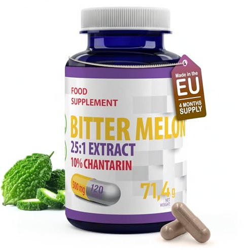 Hepatica Bitter Melon (Momordica Charantia) 12,500mg Equivalent | 500mg 25:1 Extract | Standardised to 10% Charantin (50mg) | 120 Vegan Capsules | 3rd Party Lab Tested