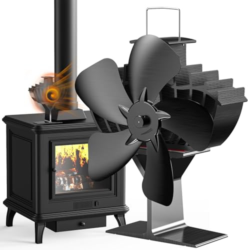 The Three Musketeers Kaminventilator groß, Doppel Chip Kaminventilator Ofenventilator ohne Strom, Leiser großer Kamin Ventilator für Holz/Brennholz/Feuerstelle/Ofenrohr