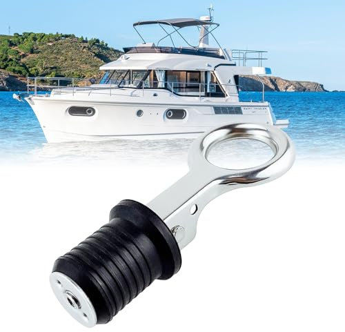 Riisoyu 25mm Marine Ablassschraube, Einstellerbar Lenzstopfen Gummi Rumpf Ablassstopfen Edelstahlgriff Verschlussstopfen Edelstahl Boot Abflussgriff Bilgestopfen Bootsablauflöcher Marine Bootszubehör