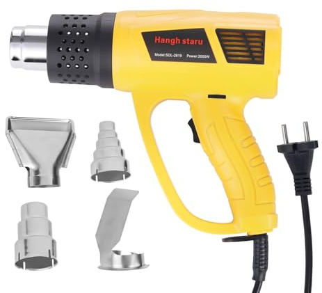 Varmluftspistolsats 2000W, Värmepistol Variabel Temperatur 140℉-1112℉ (60-600℃), Keramisk Värmeelement, 4 Munstycken, Överhettningsskydd, För Värmning, Svetsning och Krimpning