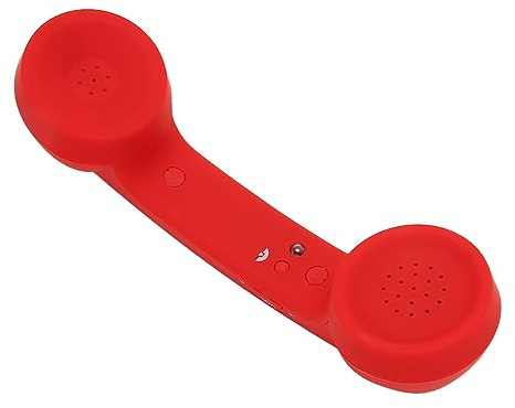 Aumotop Ricevitore Telefonico Wireless retrò, Microfono Altoparlante HD, Pulsante Menu con Controllo Volume, Porta USB, Scelta Regalo Nostalgica per Qualsiasi Telefono Cellulare, (Rosso)