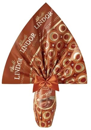 Lindt LINDOR Uovo di Pasqua Nocciola con Ripieno Morbido, Cioccolato al Latte con Granella di Nocciola, 360g