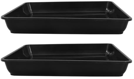 YARNOW Platos Cuadrados para Macetas de Plástico 33 CM, 2 Unidades, Soporte para Maceteros y Bandeja de Agua, para Plantas Suculentas y Bonsáis en Interior y Exterior