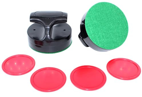 KACCDE Juego de mesa de hockey de aire de 94 mm con 4 palos, paleta de hockey de aire y discos, juego de empujadores de mesa
