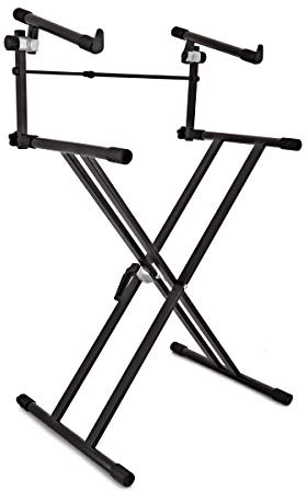 gear4music X-Frame Keyboard Stand, 2 Tier