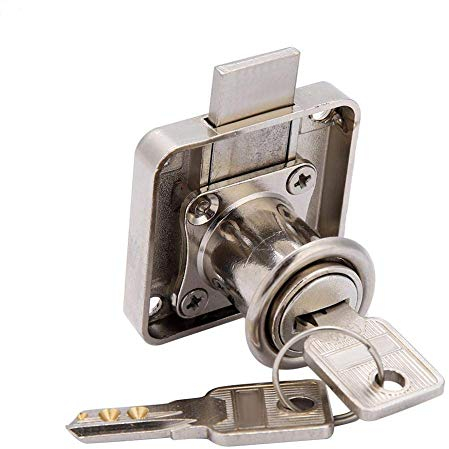 Cerradura para Armarios con Llave Cerradura para Mueble de Madera Cerradura Mueble Autocaravana Cerradura Armario con Pletina Cerradura De Gabinete Caja Fuerte De Exhibición(138-22)