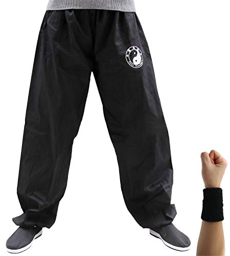 Dee Plus Tai Chi Trainingshose | Damen und Herren Kung Fu Uniformen Kampfsport | Qigong Wing Chun Shaolin Weite Beine Knickerbocker Kleidung -Baumwolle