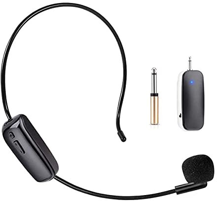 Wireless Microphone Headset UHF, UHF Wireless Mic Headset and Handheld 2 in 1, 165ft Range Voice Amplifier, Stage Speakers, PA System, Suitable for Teacher, Guide
