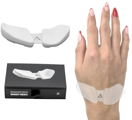 DELTAHUB Carpio 2.0 Reposamuñecas ergonómico para ratón, para zurdos, túnel carpiano, alivio del dolor, antifatiga, fácil deslizamiento, elegante, PC de oficina, portátil, juegos, pequeño, blanco