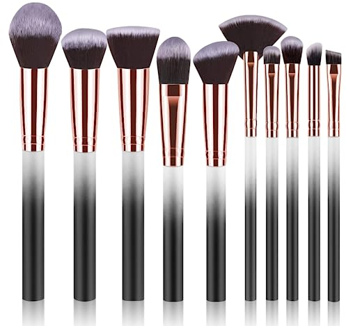 10 Stück Professionelle Kosmetik Make-Up Pinsel - Start Makers Make Up Pinsel Set - Premium Foundation Puderpinsel Lidschatten Blush Schminkpinsel Set