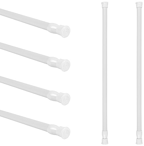 HASUDEI 6 Stück Gardinenstange ohne Bohren Teleskopstange Duschvorhangstange Ausziehbare Klemmstange Kleiderstange Vorhangstange Scheibengardinenstange Verstellbare Spannstange (40-70cm)