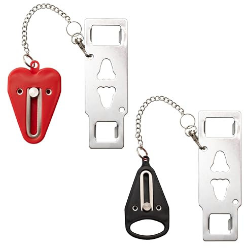 The Sleep EZ Door JAM, Portable Door Lock for Hotels, BNB's, Dorm Rooms, Extra Security, Take Anywhere Travel Door Security, Fits Inward Opening Doors, Compact Design, 2-Pack