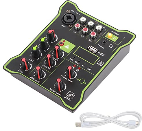 5-kanals Mixer Bärbar Mixerkonsol Bra Inställningsprestanda Exakt Beräkning med -modul för Mobiltelefoner Surfplattor Datorer