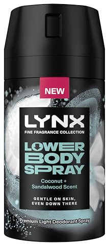 Lynx Fine Fragrance Collection Coconut & Sandalwood Premium Lower Body Spray for 72 hours of freshness 100 ml