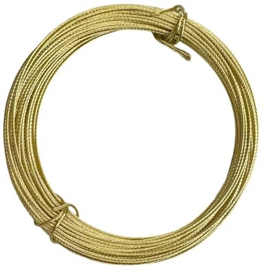 iLamvie 10 m Alambre dorado para manualidades,100% latón,0.76 mm, alambre para joyas,Alambre de latón, alambre para modelar,alambre inoxidable para floristería, manualidades