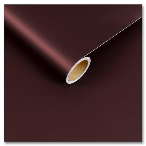 CRE8TIVE Papier Peint Adhesif Mural Brun Mat Vinyle Adhesif Brun Foncé Papier Adhesif pour Meuble Impermeable Papier Peint Chambre Film Autocollant Meuble Salle de Bain Cuisine Armoire 30cm x 200cm