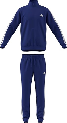 adidas Herren Sportswear Basic 3 Stripes Tricot Track Suit, semi lucid blue/white, XL Tall