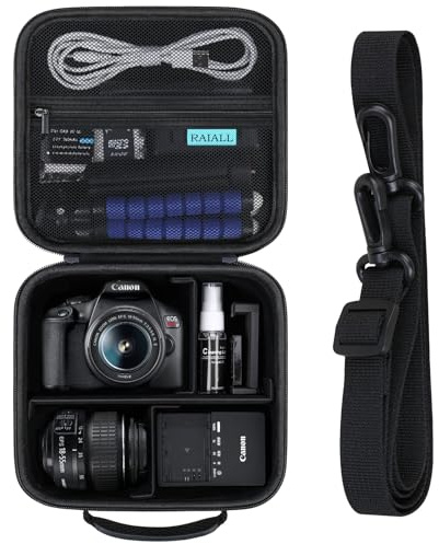 RAIALL Case for Canon EOS 2000D/4000D/R50/R100/R10/R8/R7 DSLR Camera, Black