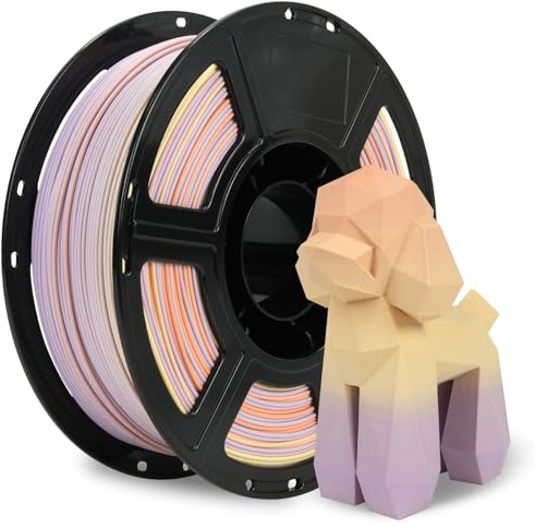 Flashforge - Filamento PLA ad alta velocità, 1,75 mm, stampa ad alta velocità, 500 mm/s, filamento per stampante 3D veloce, flusso duro e alto, 1 kg (tramonto, arancione, giallo e lilla)