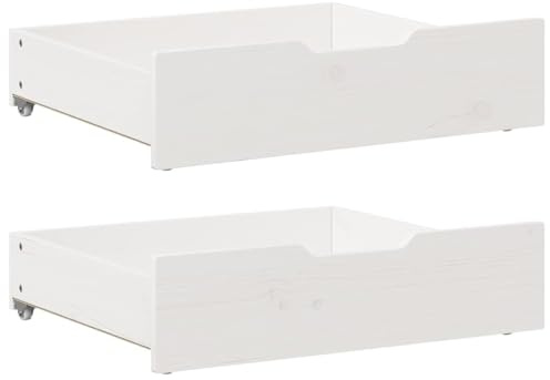 Générique Tiroirs sous Le lit 2 pcs Blanc 65x55x17 cm Bois de pin Massif,Maison & Jardin,Produits ménagers,Rangement & Organisation,Tiroirs de Rangement,Blanc,7.3 KG,850936