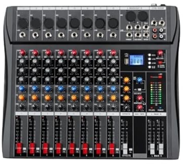 Ljudmixer, Professionell Mixerkonsol, 8-kanalig Ljudkortskontrollpanel Med Bluetooth Och USB-inspelningsingång,PC, inspelningsstudio och spel