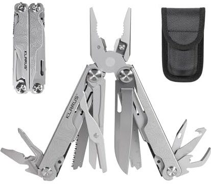 KLARUS 20 in-1 MT07 Professional Multi-Function Tool Pliers Men's Gift Set, Multi-Tool Including Pliers and a Folding Knife, with a Carrying case, Suitable for Outdoor Camping and Repairs
