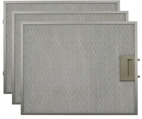 vhbw 3x filter metallfettfilter kompatibelt med Neff D89EH52N0/02, D89EH52N0/03, D89EH52N0/01 Extraktorfläkt – 34,9 x 29,6 x 0,8 cm metall