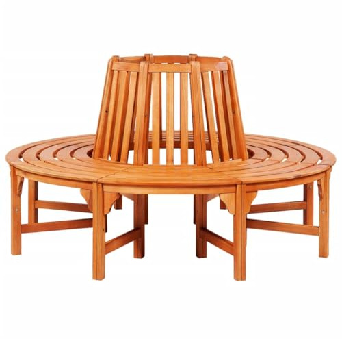 Makastle Banc d'arbre en Bois d'Eucalyptus Tropical Brun 160 x 92 cm, Hauteur du Siège 44 cm