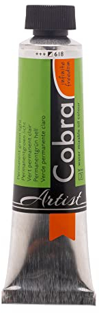 Cobra Talens wassermischbare Ölfarben, 40 ml, 618 Permanent Grün Hell