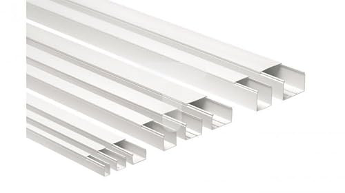 Elettrocanali canali pavimento - Canale portacavi con coperchio 120x60mm bianco