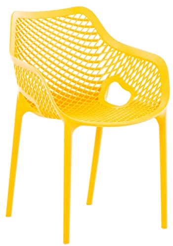 CLP Stuhl Air XL I Stapelbarer Terrassenstuhl I Komfort Und Design I Ideal Für Garten und Balkon I UV Beständig Und Wetterfest, Farbe:gelb