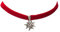 Trachtenkette Samt mit Strass-Edelweiß klein - Damen Samt-Kropfband enganliegend, Kropfkette elastisch, Dirndlkette schmal für Trachtenbluse und Lederhose, Dirndl-Schmuck fürs Oktoberfest (rot)