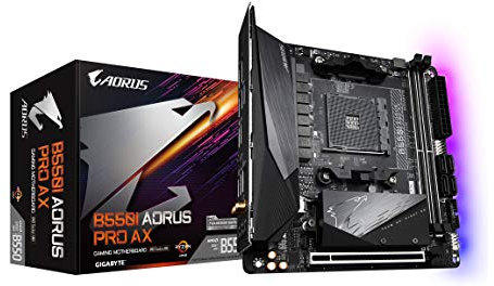 GIGABYTE B550I AORUS PRO AX (AM4 AMD/B550/Mini-Itx/Dual M.2/SATA 6Gb/s/USB 3.2 Gen 1/WiFi 6/2.5 GbE LAN/PCIe4.0/Realtek ALC1220-Vb/DisplayPort 1.4/2xHDMI 2.0B/RGB Fusion 2.0/DDR4/Gaming Motherboard)