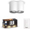 Philips Hue White Ambiance Pillar 2er Spot, weiß 2x250lm inkl. Dimmschalter, dimmbar, alle Weißschattierungen, steuerbar via App, kompatibel mit Amazon Alexa (Echo, Echo Dot), alte Generation