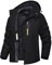 TACVASEN Damen Winterjacke Warm Skijacke mit Fleece Gefüttert Wasserdicht Atmungsaktiv Softshelljacke Outdoor Softshelljacke Schwarz M