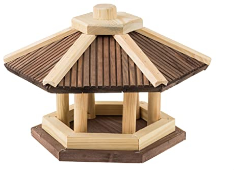 Vogel Futter Haus Futterstelle, Vogelhaus aus Holz,Vogelfutterhaus Holz,Vogelhäuschen für Balkon und Garten