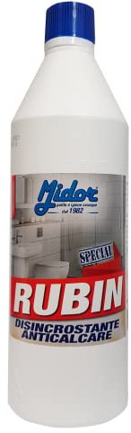 Anticalcare bagno, sanitari, ceramica e Inox RUBIN Special 1kg, Disincrostante sciogli calcare, rubinetterie e superfici lavabili, toglie ossidazioni e incrostazioni di calcare - Midor