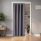 tinycurtains, Türvorhang mit Teleskopstange, einfache Montage in nur 1 Minute ohne Bohren (Türvorhang grau + Stange Silber, Vorhang 210 x 150 cm (HxB); Stange 55-90 cm)
