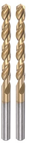 sourcing map 2pcs Twist Drill Bits 6.5mm Titanium Coated (HSS-E) M42 High Speed Steel 8% Cobalt Straight Shank for Stainless Steel Aluminum Alloy Metal