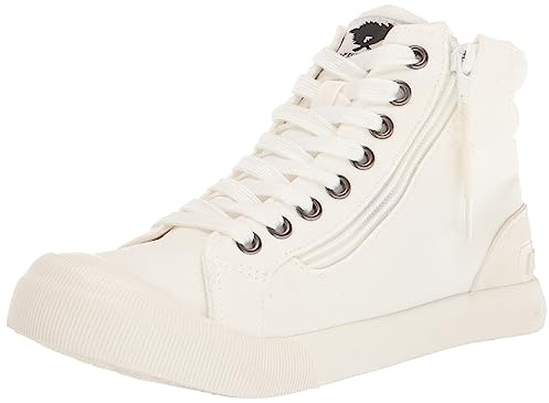 Rocket Dog Women's Jazzin High Top Sneaker, White, 6 UK